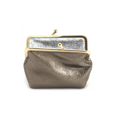 Petit porte-monnaie à clips - Platine