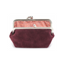 Porte-monnaie à clips - Burgundy Nubuk