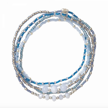 Bracelet Together argenté - Agate bleue