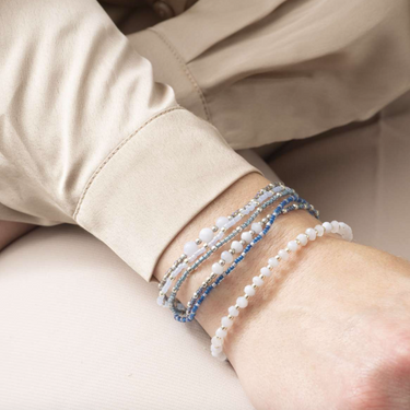 Bracelet Together argenté - Agate bleue