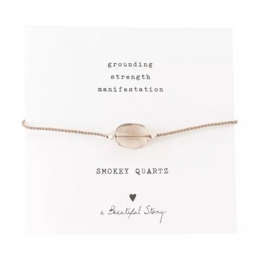 Gemstone card bracelet - Smoky quartz
