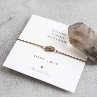 Gemstone card bracelet - Smoky quartz