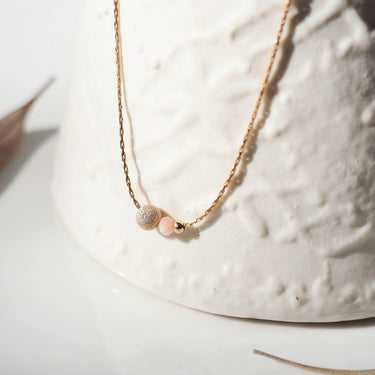 Collier Boule Glitter- rose