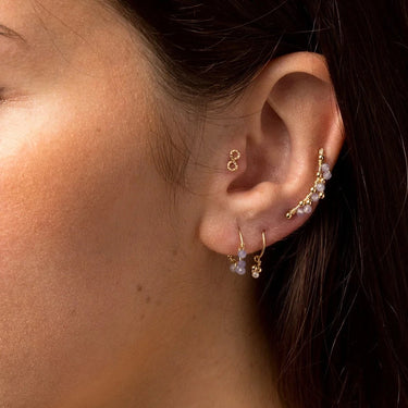Climber Dentelle fleurie doré - tanzanite, droit