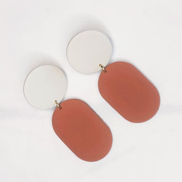 Dolphin earrings - sand beige and terracotta