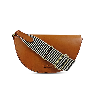 Sac Laura - Cognac Checkered Classic Leather