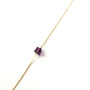 Quadratische Perlen Armband - Pflaume