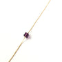 Bracelet Perles Carrées - Prune