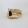 Bague Elena petite - marron oeil de tigre