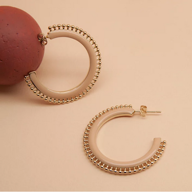 Circle XL hoop earrings - Nude