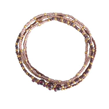 Bracelet Together doré  - Grenat
