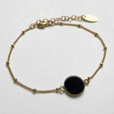 Bracelet Ginko - Agate noire
