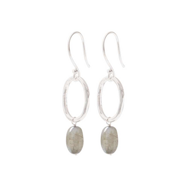 Boucles Graceful argenté - Labradorite