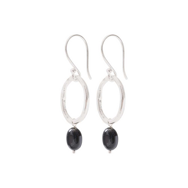 Boucles Graceful argenté - Onyx noir