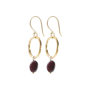 Boucles Graceful doré - Grenat