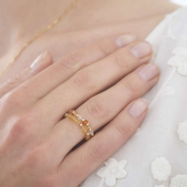 Bague Unity - Quartz rose & Cornaline & Citrine