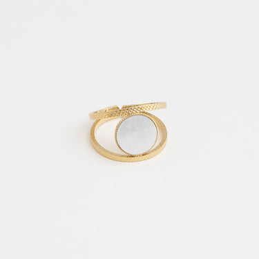 Open Ginko ring - Mother-of-pearl
