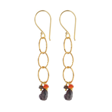 Boucles Glowing doré - Cornaline