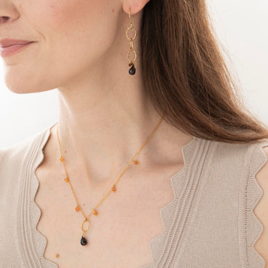 Boucles Glowing doré - Cornaline