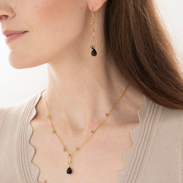 Boucles Glowing doré - Onyx noir