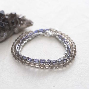 Bracelet Loving argenté - Quartz fumé