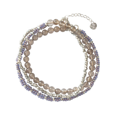 Bracelet Loving argenté - Quartz fumé