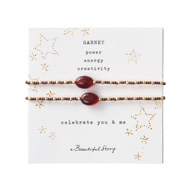 Bracelets Card you and me - Grenat