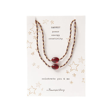 Collier Card You and Me - Grenat