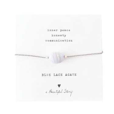 Bracelet Gemstone card  - Agate bleue