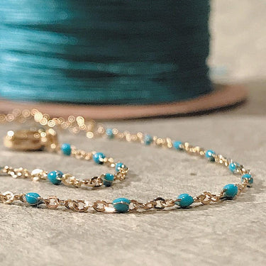 Bracelet Fin Email - turquoise