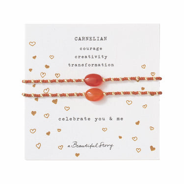 Card you and me bracelets - Carnelian
