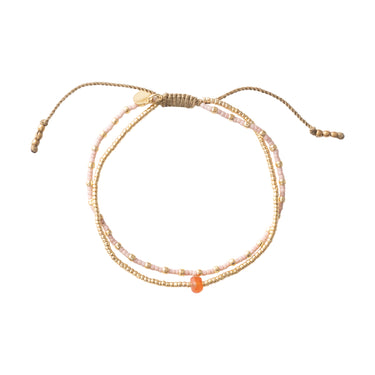 Bracelet Friendship doré - Cornaline
