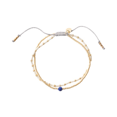 Bracelet Friendship doré - Lapis Lazuli