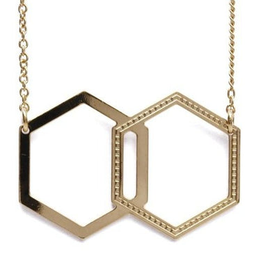 Mixed hexagon necklace