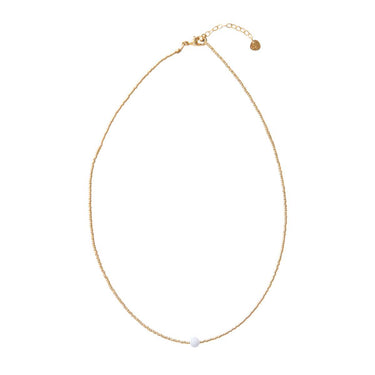Collier Flora doré - Agate bleue