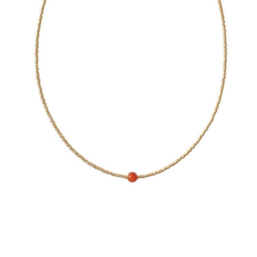 Collier Flora doré - Cornaline