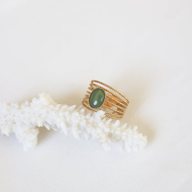 Medium Elena ring - aventurine green