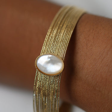 Bracelet jonc Elena - Blanc nacre