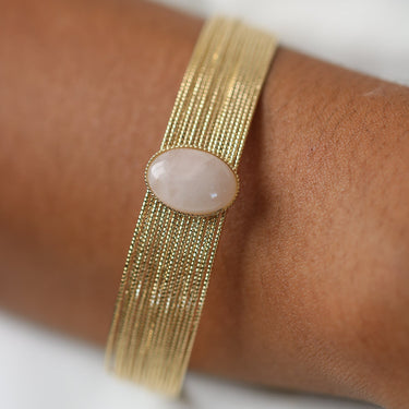 Elena bangle bracelet - Rose quartz 