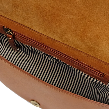 Sac Laura - Cognac Checkered Classic Leather