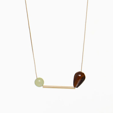 Delancey necklace - brown and lemon