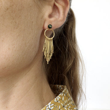 Puces Hippie - agate noire
