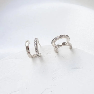 Silver Billie hoop earrings - crystal