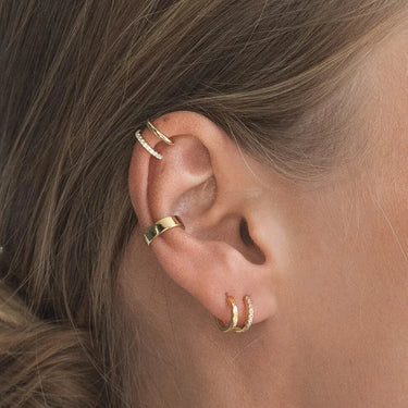 Silver Billie hoop earrings - crystal