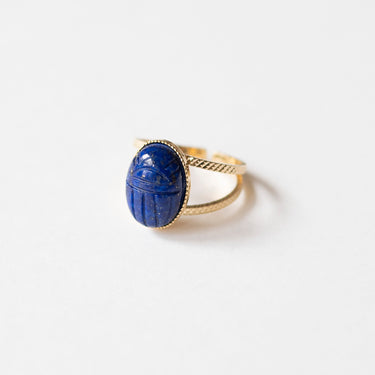 Bague scarabée - Lapis Lazuli