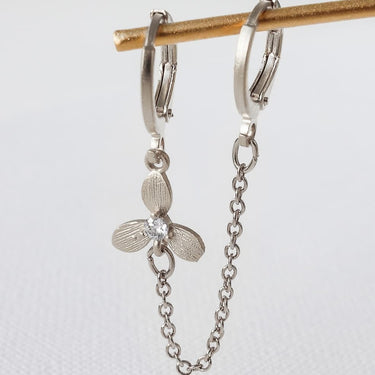 Double Wild Iris earrings - silver